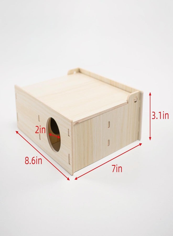 Xiylon Multi-Chamber Wooden Hamster Hideout & Tunnel - Durable, Ventilated Natural Wood Cage Accessories for Dwarf, Syrian Hamsters and Small Pets - Image 3