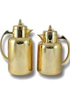 Homemaker 2-Piece Tea & Coffee Flask Set – 0.7L & 1L – Glass Inner, ABS Body – Gold – Premium Quality, Elegant Look, Classy Finish – Hand Washable – Keeps Beverages Hot or Cold for Hours 