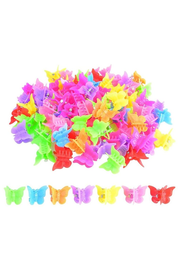 Excefore 100 Packs Assorted Color Butterfly Hair Clips, Girls Beautiful Mini Butterfly Hair Clips Hair Accessories for Girls and Women, Random Color - Image 1
