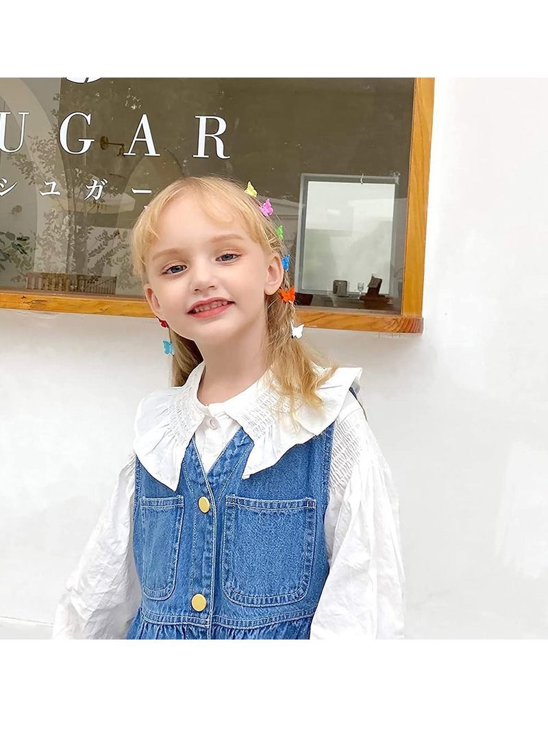 Excefore 100 Packs Assorted Color Butterfly Hair Clips, Girls Beautiful Mini Butterfly Hair Clips Hair Accessories for Girls and Women, Random Color - Image 3