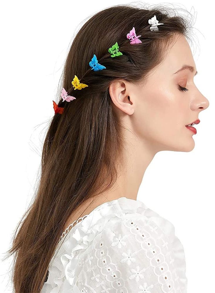 Excefore 100 Packs Assorted Color Butterfly Hair Clips, Girls Beautiful Mini Butterfly Hair Clips Hair Accessories for Girls and Women, Random Color - Image 4