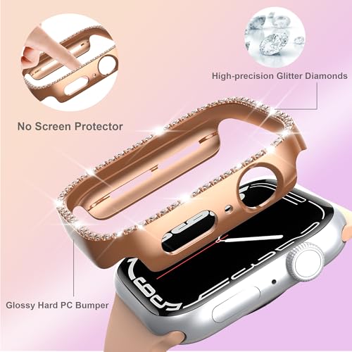 Tiorecime 8 Pack Case for Apple Watch Series 11/10 46mm, Glitter Diamond Glossy Bumper, Bling Rhinestone Hard PC Protective Cover for Women Girl Compatible with iWatch S11/10 46mm Accessories - Image 2