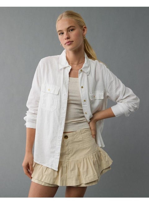 AE Weekend Vibes Long-Sleeve Button-Up Shirt