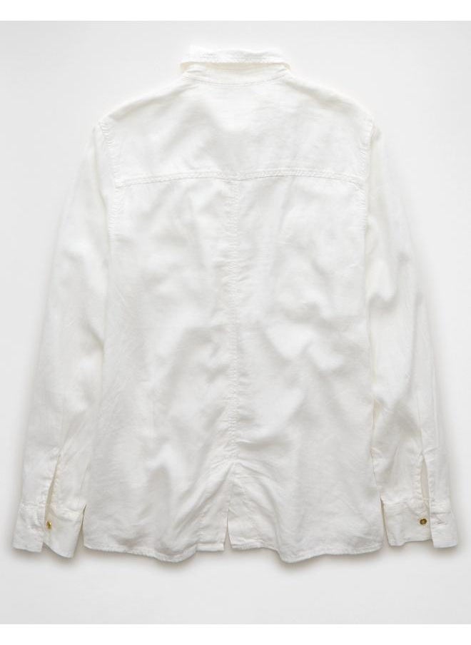 American Eagle - AE Weekend Vibes Long-Sleeve Button-Up Shirt - Image 1