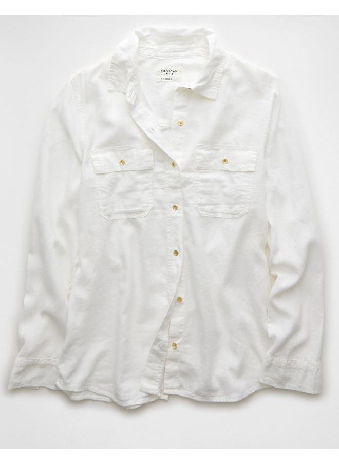 American Eagle - AE Weekend Vibes Long-Sleeve Button-Up Shirt - Image 1