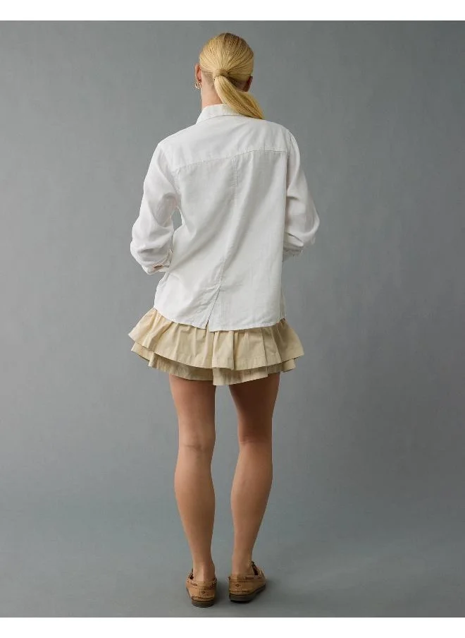 امريكان ايجل AE Weekend Vibes Long-Sleeve Button-Up Shirt