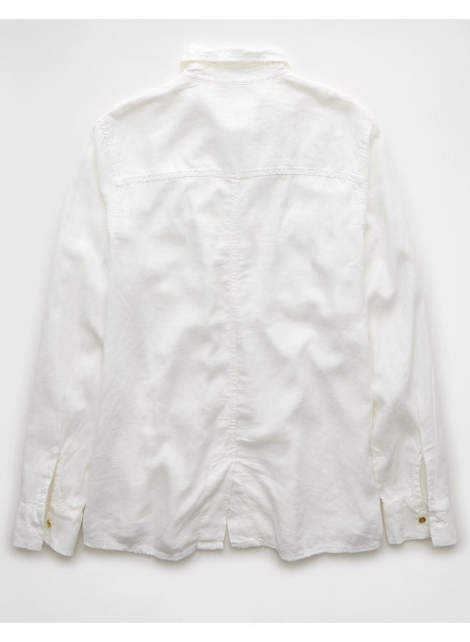 American Eagle AE Weekend Vibes Long-Sleeve Button-Up Shirt  - Image 3