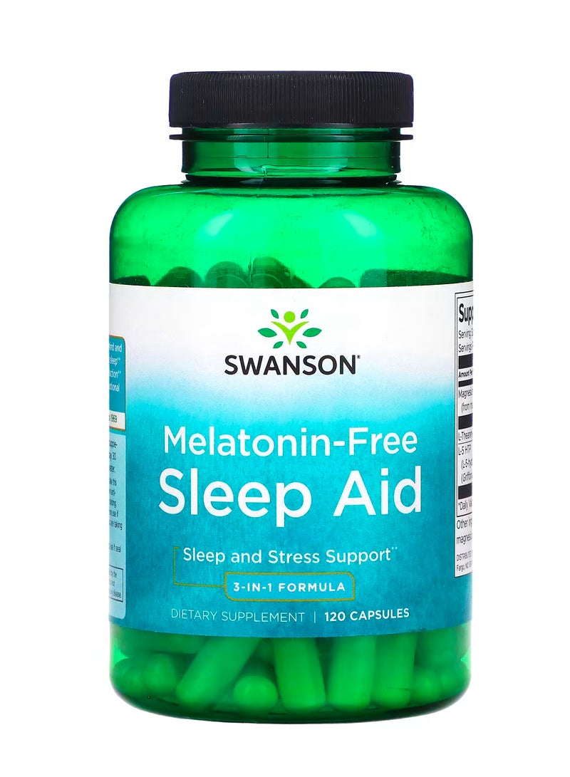 SWANSON Melatonin-Free Sleep Aid 3-In-1 Formula  120 Capsules