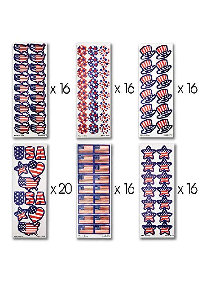 ArtCreativity Assorted Usa Patriotic Stickers 100 Sheets With Over 1600 Stickers Of Us American Flag Map And Stars Red White And Blue Decorations For Fourth Of July Memorial Veterans Day  - Image 3