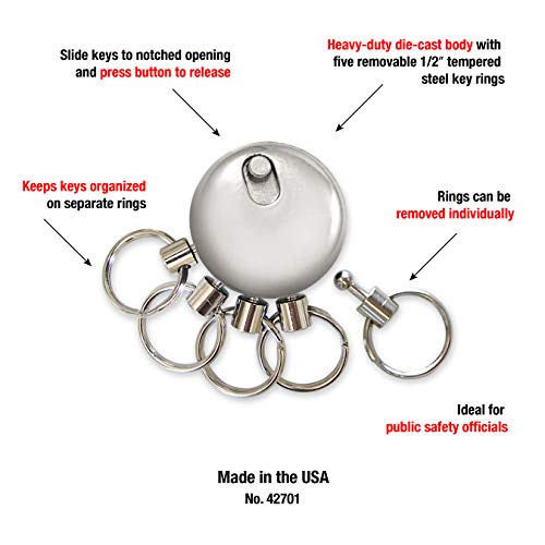 Lucky Line Key Release Key Chain; 1 Per Card (42701),Silver - Image 5