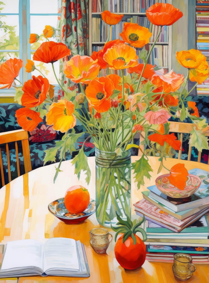 Cross & Glory - Jigsaw Puzzles 1000 Pieces for Adults | Poppies Panorama: Orange Elegance | 1000 Piece Puzzle for Adults | Art Flower Puzzle | Beautiful Design | Vibrant Pieces | Satin Finish - Image 1