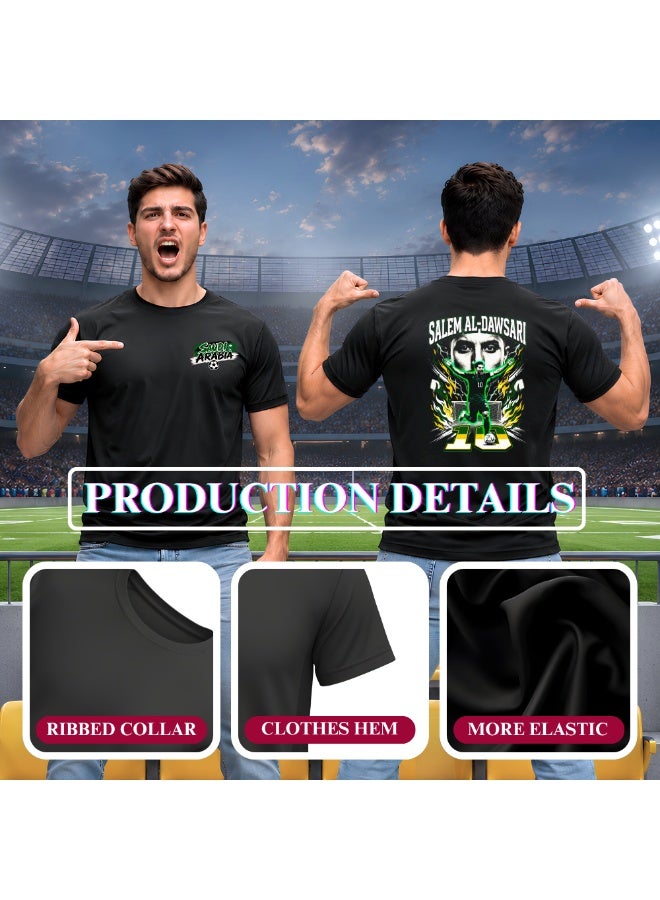 PRINTSHOP4ME Saudi Arabia Football Sports Combo Set | Pack of 5 | Dry-Fit T-Shirt, Cap, Scarf, Flag & Silicone Wristband | Adult Unisex Soccer Match Outdoor Wear - Image 3
