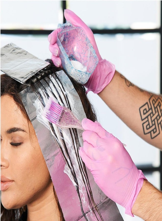 Colortrak Disposable Gloves - Single-Use, Powder Free Vinyl, Latex-Free, Sanitary Hair Stylist/Barber - Pack of 100, Pink, Medium - Image 2