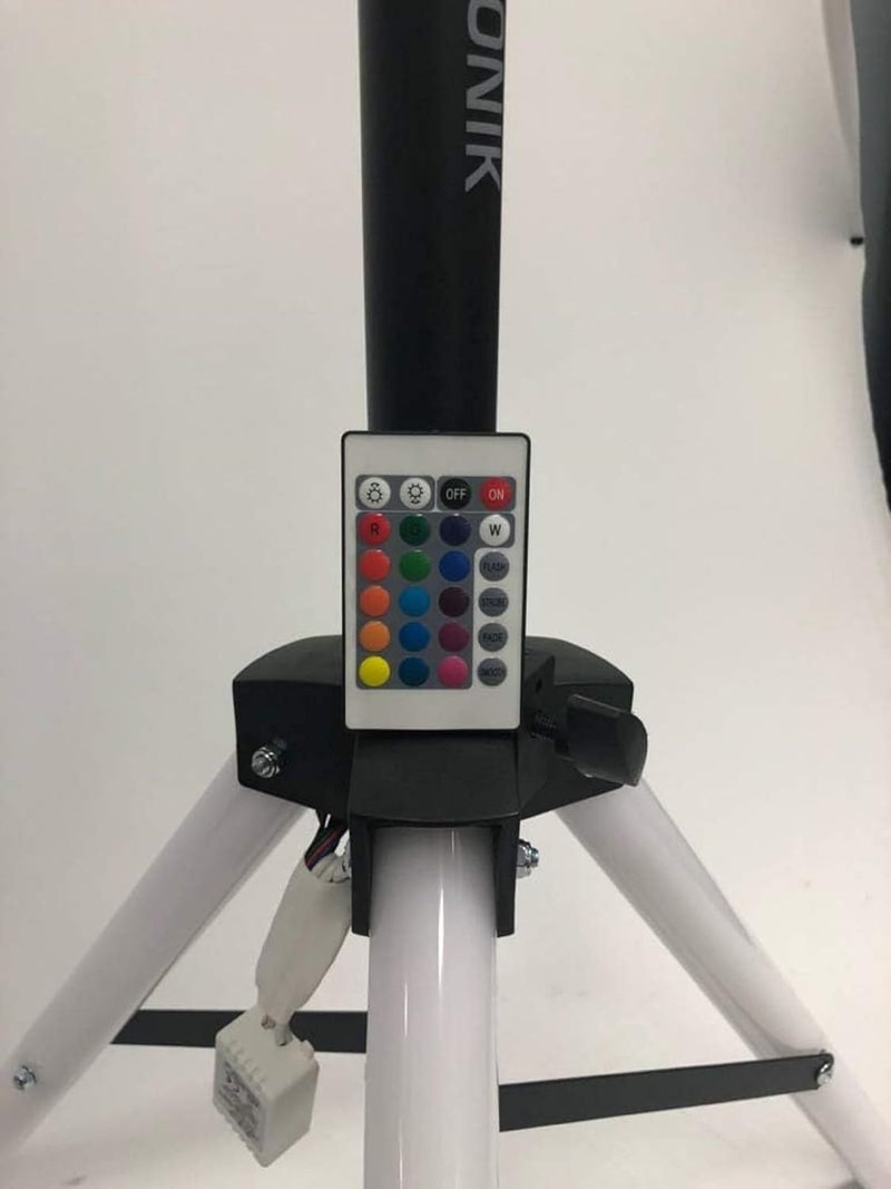 Alphasonik Universal 6 Feet Adjustable Height 35mm Tripod DJ Speaker Stand w/Variable LED Lights Constructed with Heavy Duty Durable Steel and Lightweight for Easy Mobility Safety PIN Screw Locks - Image 3