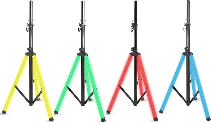 Alphasonik Universal 6 Feet Adjustable Height 35mm Tripod DJ Speaker Stand w/Variable LED Lights Constructed with Heavy Duty Durable Steel and Lightweight for Easy Mobility Safety PIN Screw Locks - Image 1