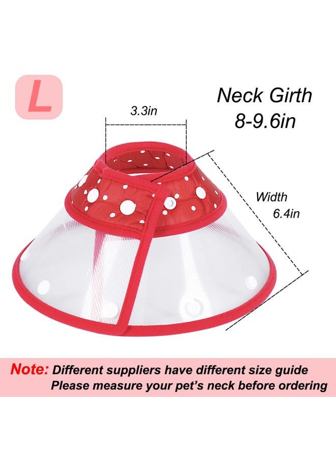 Dog Cones for Small Dogs, Adjustable 8-9.6 Inches Soft Lightweight Elizabethan Collar for Small Dogs and Large Cats to Stop Licking Wounds After Surgery(Red)