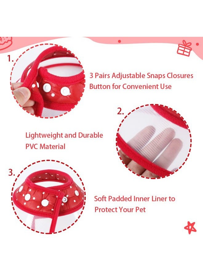 Dog Cones for Small Dogs, Adjustable 8-9.6 Inches Soft Lightweight Elizabethan Collar for Small Dogs and Large Cats to Stop Licking Wounds After Surgery(Red)