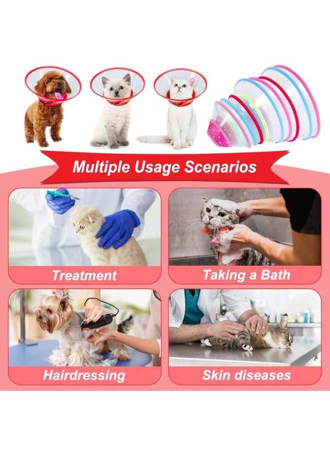 Dog Cones for Small Dogs, Adjustable 8-9.6 Inches Soft Lightweight Elizabethan Collar for Small Dogs and Large Cats to Stop Licking Wounds After Surgery(Red)