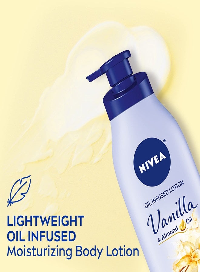 NIVEA Oil Infused Vanilla and Almond Oil Body Lotion for Women, Fast-Absorbing and Non-Greasy Vanilla Scented Lotion Moisturizes for 48 Hours, 16.9 Fl Oz Pump Bottle, Pack of 3 - Image 2