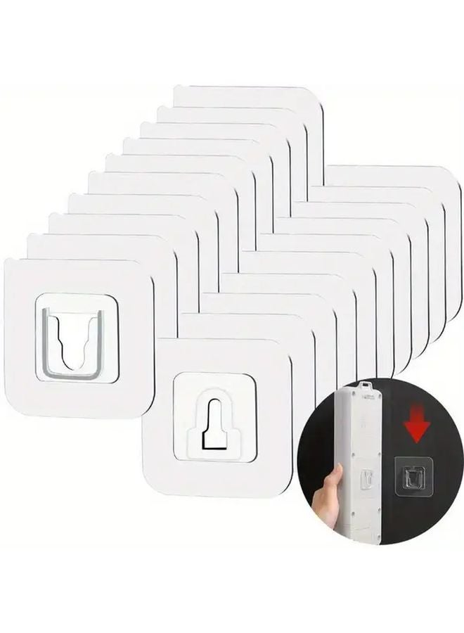 10 أزواج من مشابك الربط القوية، خطافات بلاستيكية مثبتة على الحائط، منظمة للمفاتيح بدون حفر، لتخزين وتوجيه الأسلاك - Image 3