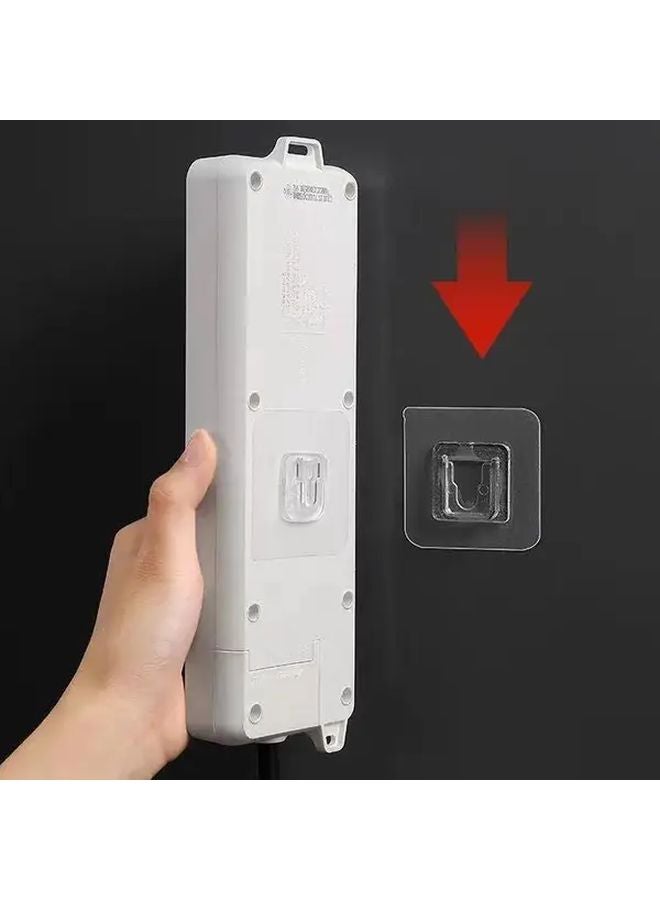 10 أزواج من مشابك الربط القوية، خطافات بلاستيكية مثبتة على الحائط، منظمة للمفاتيح بدون حفر، لتخزين وتوجيه الأسلاك - Image 4