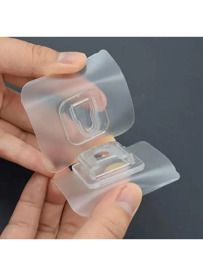 10 أزواج من مشابك الربط القوية، خطافات بلاستيكية مثبتة على الحائط، منظمة للمفاتيح بدون حفر، لتخزين وتوجيه الأسلاك - Image 5