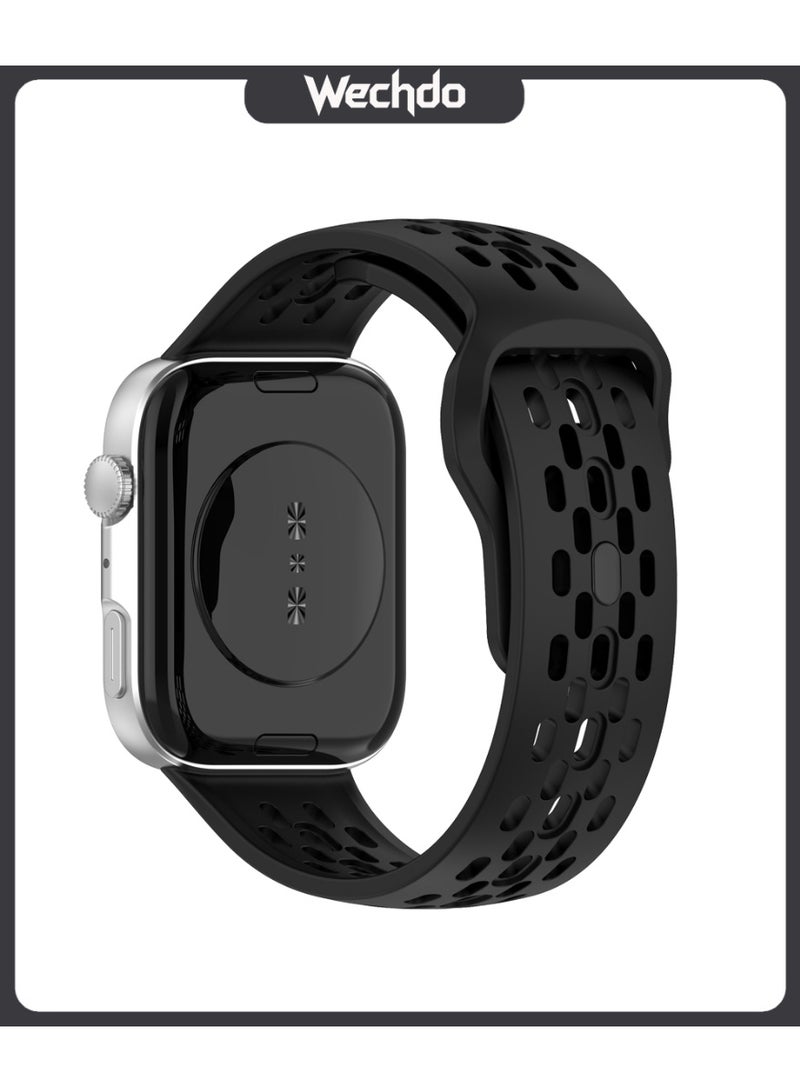 Wechdo Adjustable Breathable Silicone Sport Band for Huawei Watch FIT 5 / FIT 5 Pro, Quick Dry Air Holes Replacement Strap, Soft Comfortable Wristband for Men Women - Image 1