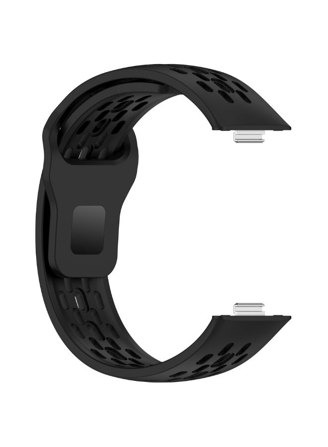 Wechdo Adjustable Breathable Silicone Sport Band for Huawei Watch FIT 5 / FIT 5 Pro, Quick Dry Air Holes Replacement Strap, Soft Comfortable Wristband for Men Women - Image 2