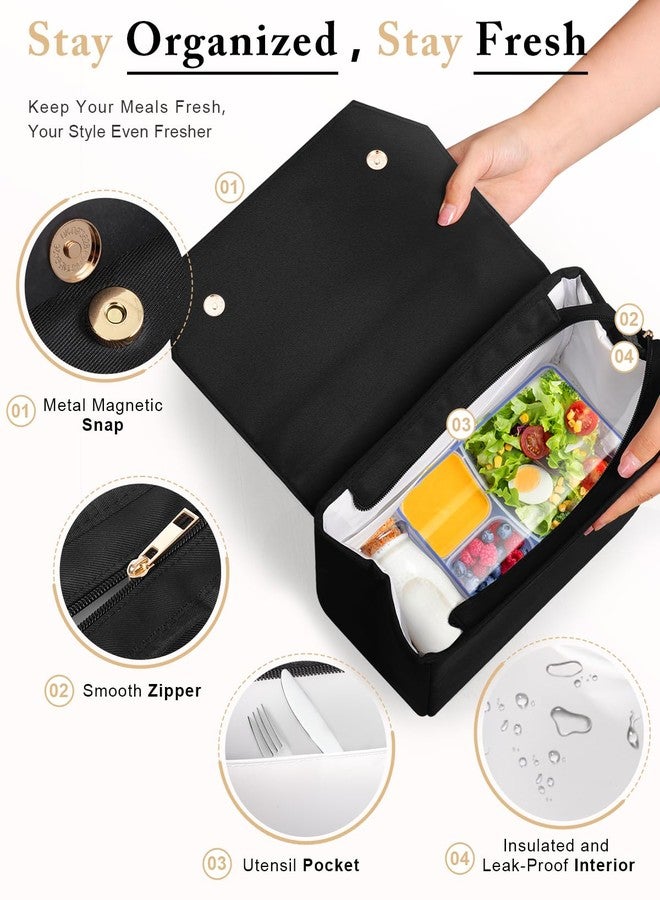 GLORIEROO Luxury Lunch Box Women - Adult Vegan Leather Lunch Bag with for Work - Image 4