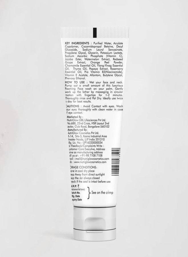 NutriGlow 8% AHA BHA Spot Correction Daily Face Wash, Gentle Exfoliating Formula with Cucumber, Glycolic Acid, All Skin Types For Men And Women (100ml) - Image 2
