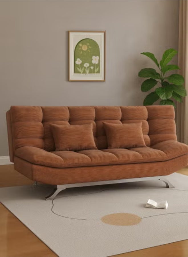 Harmony Home أريكة سرير من قماش السويد هارموني هوم – أريكة سرير قابلة للطي والتحويل بتصميم مدمج يوفر المساحة لغرفة المعيشة، الشقة، السكن الجامعي والمكتب - بني - Image 3