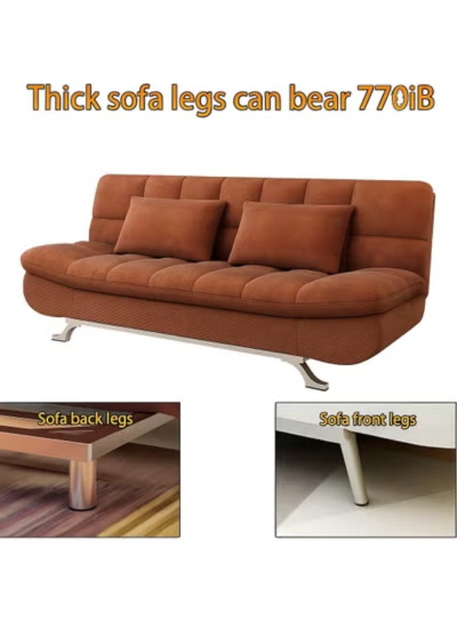 Harmony Home أريكة سرير من قماش السويد هارموني هوم – أريكة سرير قابلة للطي والتحويل بتصميم مدمج يوفر المساحة لغرفة المعيشة، الشقة، السكن الجامعي والمكتب - بني - Image 5