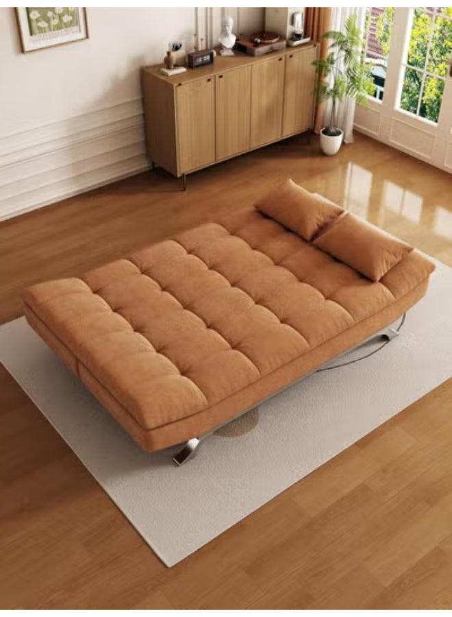 Harmony Home أريكة سرير من قماش السويد هارموني هوم – أريكة سرير قابلة للطي والتحويل بتصميم مدمج يوفر المساحة لغرفة المعيشة، الشقة، السكن الجامعي والمكتب - بني - Image 4