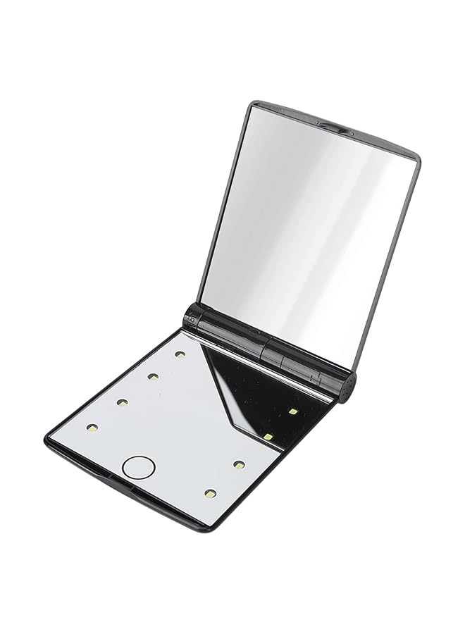 erorex Lighted Makeup Mirror Foldable Dimming 8Pcs Light Chips Portable Led Double Sided Cosmetic Mirror For Outdoor Black - Image 4