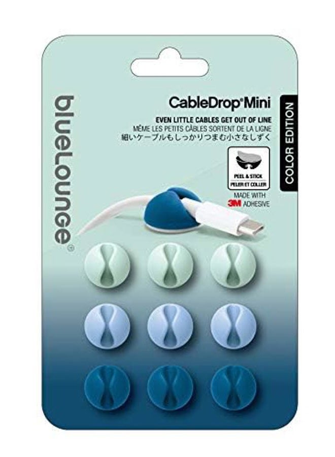 blueLounge CableDrop Mini, 9pcs - Ombre Blue - Image 2