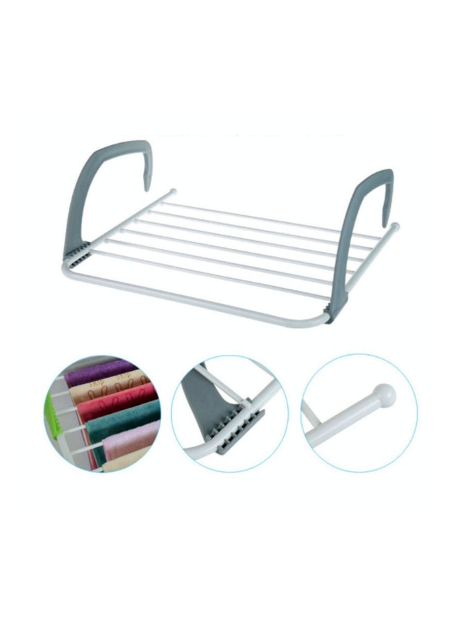 Foldable Telescopic Drying Shelf Rack White/Grey 540x340x150mm - Image 4
