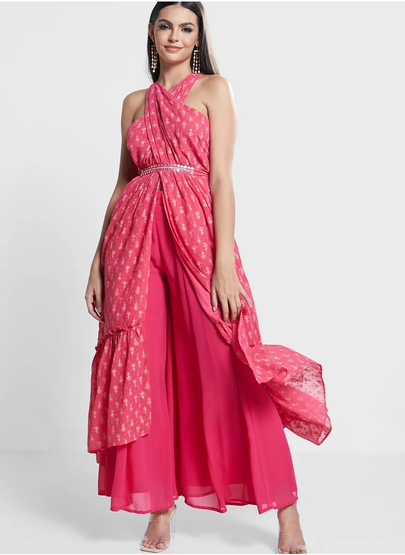 indya High Waist Flared Palazzo Pants