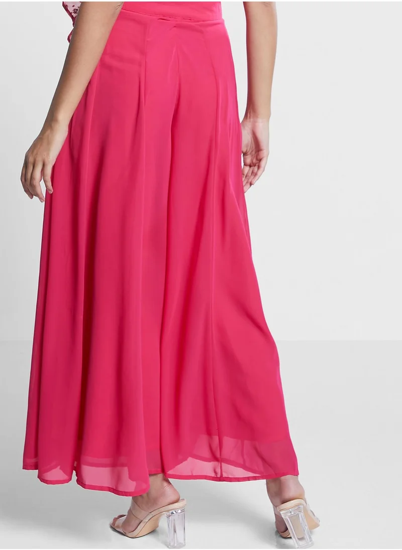 indya High Waist Flared Palazzo Pants
