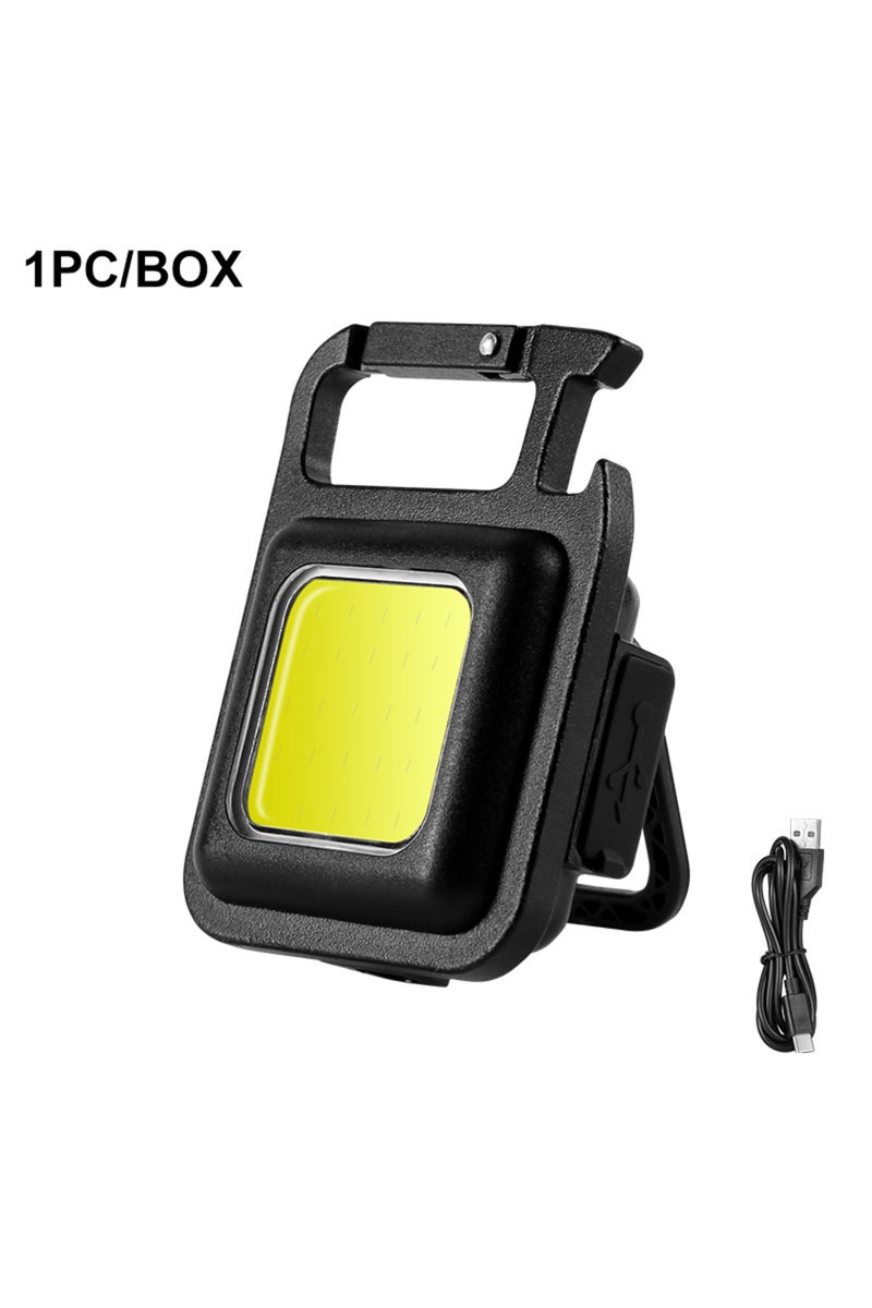 black COB LED Mini Flashlight Super Bright EDC Keychain Light Outdoor Emergency Camping Pocket Lamp
