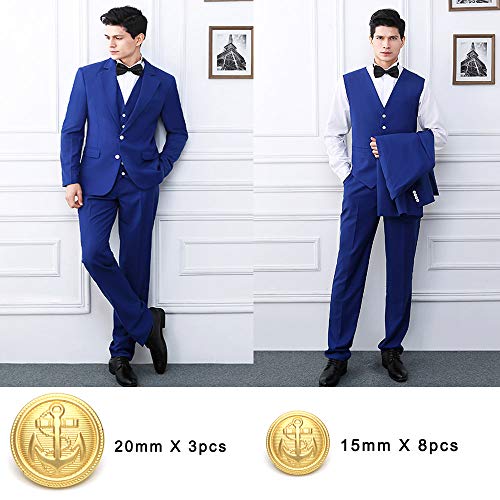 Enosea 11 Pcs Gold Metal Blazer& Suit Buttons Set -Premium Sewing Buttons for Coat Jacket - Image 4