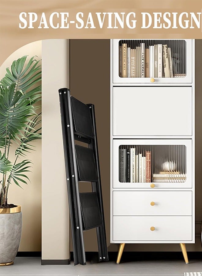 Cady One Portable folding 3 step ladder with extra wide anti-slip heavy duty steel pedal with hand grip - Image 3