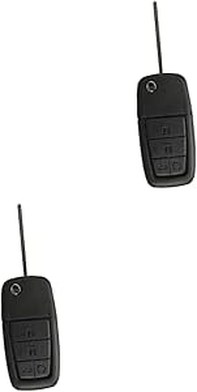 2 Pcs Folding Key Shell Buttons Durable Black Key Case For Keyless Entry Remote Cover - Image 1