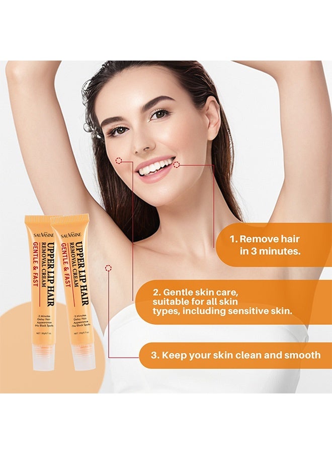 SAUVASINE Upper Lip Hair Removal Cream, Orange Facial Hair Removal Cream for Upper Lip and Chin for Women, Womens Facial Hair Remover for Sensitive Skin, Gentle and Non-irritating - Image 4