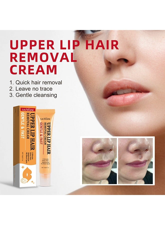 SAUVASINE Upper Lip Hair Removal Cream, Orange Facial Hair Removal Cream for Upper Lip and Chin for Women, Womens Facial Hair Remover for Sensitive Skin, Gentle and Non-irritating - Image 3