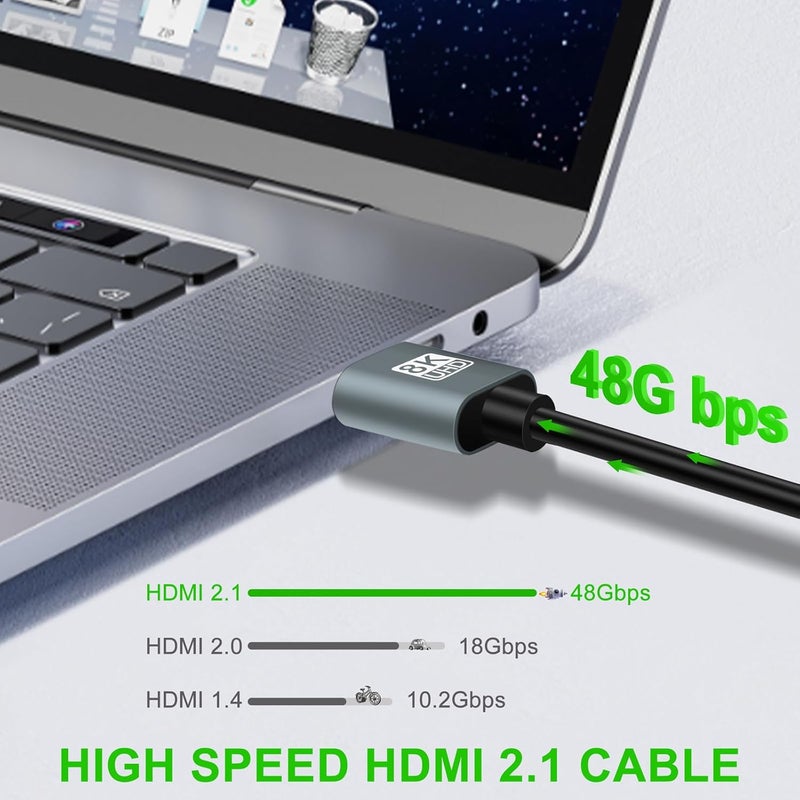 Thsucords Ultra Thin 8K 4K HDMI Cables 15FT 2 Pack - High Speed HDMI 2.1 Cord for Roku TV/HDTV/PS5/Blu-ray - Image 4