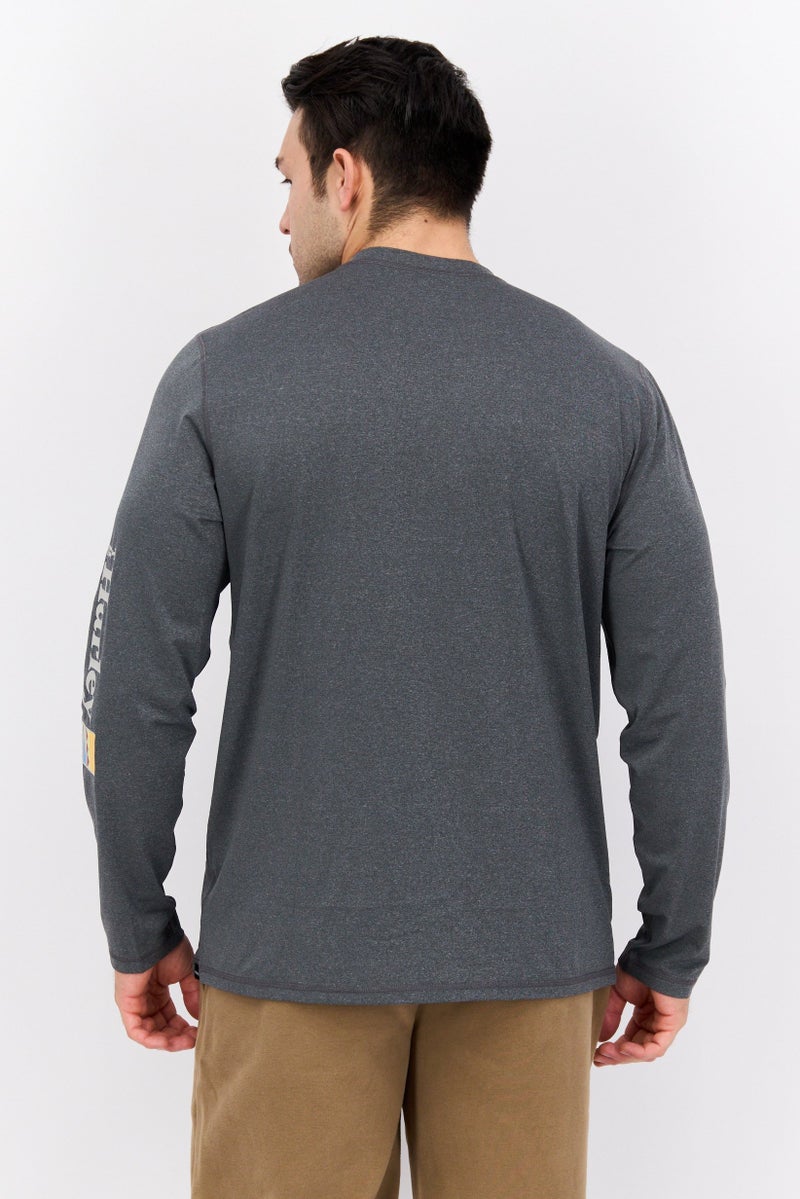 Hurley Men Sportswear Fit Long Sleeve Outdoor T-Shirt, Charcoal  - Image 3