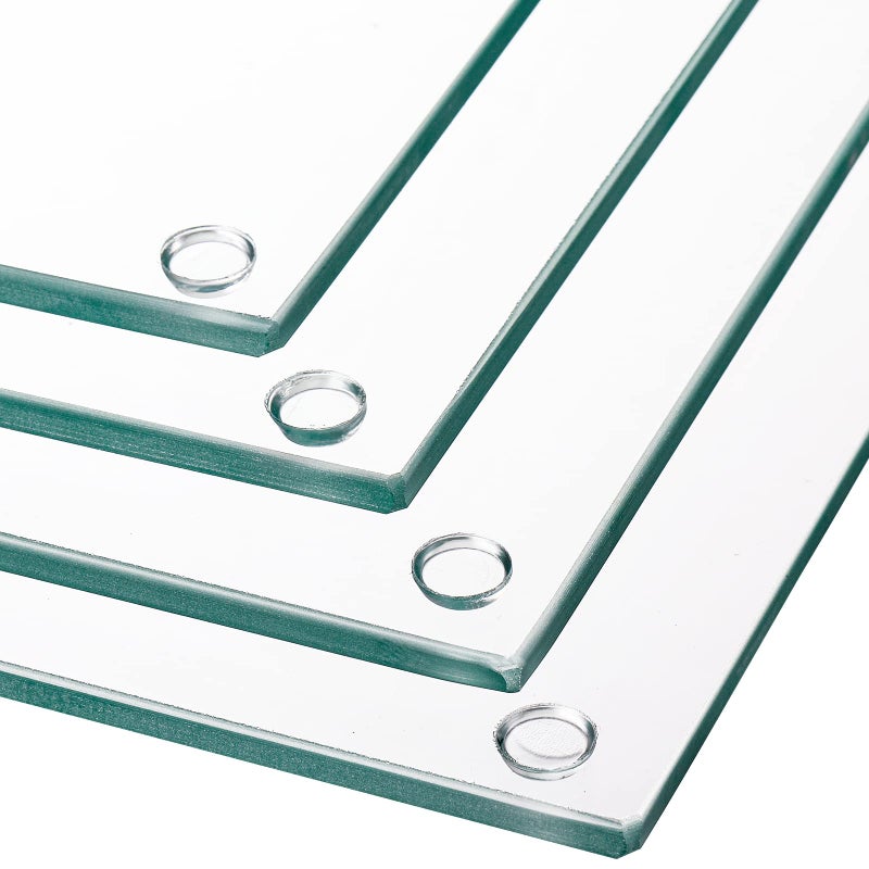 Hacaroa Set of 4 Tempered Glass Cutting Board, 10"x10" Small Square Chopping Board with Rubber Feet, Non-slip Placement Tray for Kitchen Countertop, Christmas Gifts, Shatter-Resistant, Clear - Image 3