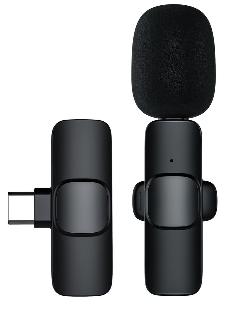ELTRAZONE M21 Wireless Lavalier Microphone Plug & Play Type-C Lapel Clip-on Mini Mic Black - Image 1