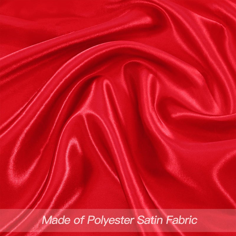 P Pothuiny 12 Pcs Silky Red Satin Napkins 17 X 17 Inches  Square Smooth Wedding Dinner Napkins Satin Cloth Napkins Table Napkins For Banquet Party Restaurant Decor  Thanksgiving  Christmas - Image 4