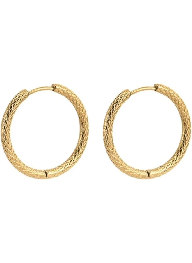 لي كوبر أقراط نسائية من الفولاذ المقاوم للصدأ بطلاء ذهبي